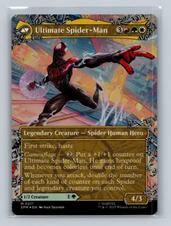 MTG - Miles Morales (0211) (Borderless) - 211 - Spider-Man - Foil - Mythic - NM - Image 1
