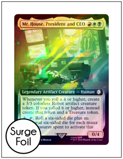 1x Mr. House, President and CEO, Extended Art Surge Foil, Magic MTG NM - Image 1