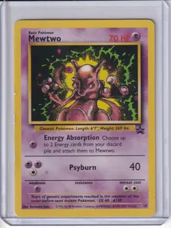 MEWTWO Pokemon: "Mewtwo Strikes Back" Wotc Promo 14/53 Heavily Played - Image 1