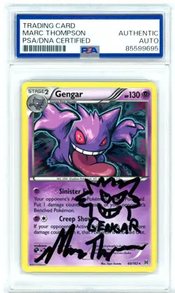 PSA Signed Marc Thompson Pokemon TCG Gengar 60/162 Breakthrough Holo (w/doodle) - Image 1