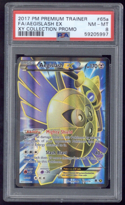 2017 Pokemon Premium Trainer XY Collection Promo 65a Full Art/Aegislash EX PSA 8 - Image 1