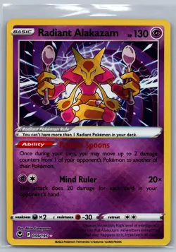 Pokemon TCG Silver Tempest Radiant Alakazam 059 - Image 1