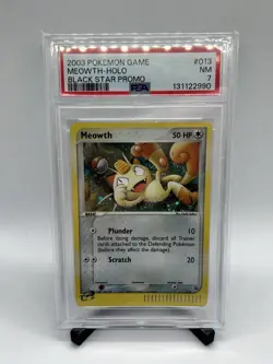 Meowth Black Star Promo Pokemon TCG 2003 Pokemon Game #013 PSA 7 - Image 1