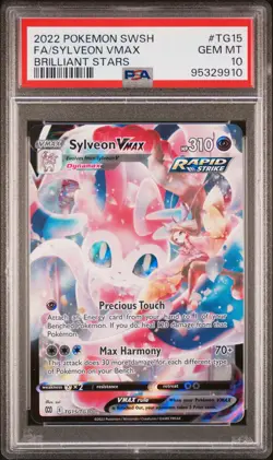 2022 POKEMON SWORD & SHIELD BRILLIANT STARS #TG15 FULL ART/SYLVEON VMAX PSA 10 - Image 1