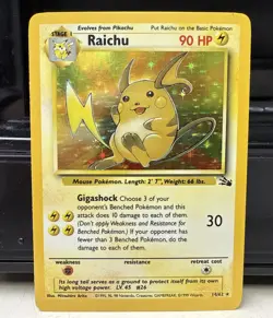 Pokemon Fossil Unlimited Raichu Holo 14/62 - Image 1