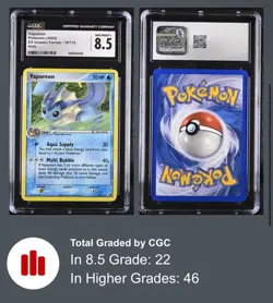 Pokemon EX Unseen Forces 19/115 Vaporeon 2005 Holo Rare CGC 8.5 NM/MINT+ - Image 1