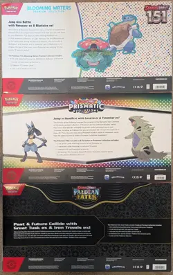 Pokemon Great Tusk Ex Blooming Waters Lucario Tyranitar Collection 3 Box Lot - Image 2