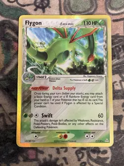 Pokemon TCG Flygon Delta Species 7/110 Ex Holon Phantoms Holo MP/HP Conditions - Image 1