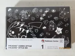 Pokemon Center Pikachu Comic-Style Double Deck Box Sealed New - Image 1