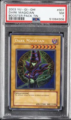 2003 YU-GI-OH! BOOSTER PACK TIN #007 DARK MAGICIAN PSA 7 - Image 1