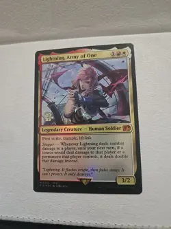 MTG Magic Final Fantasy Lightning Army of One Prerelease Foil Card - Image 1