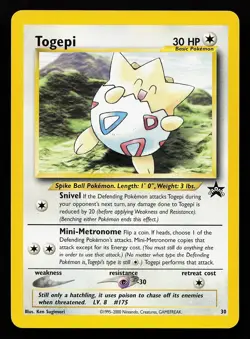 Togepi 30 WOTC Black Star Promo Pokemon Card - Image 1