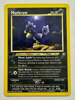 Murkrow 1st Edition Neo Genesis 24/111 - Pokemon Card - Mint Condition - Image 1