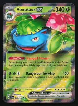 Venusaur ex 001/142 Holo Stellar Crown Pokemon Card - Image 1