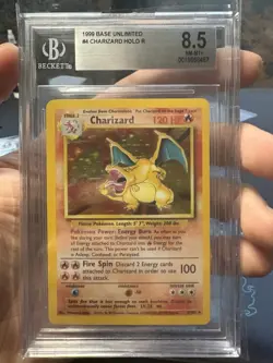 Base Set Charizard 4/102 BGS NM/Mint 8.5 Holo Pokemon Card. Clean! - Image 1