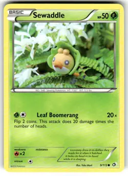 Sewaddle 9/113 Legendary Treasures Regular - Pokemon Card NM - Image 1