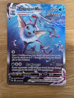 Pokemon Card Vaporeon VMAX SWSH182 SWSH Jumbo Black Star Promo Alt Art Near Mint - Image 1