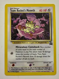 Team Rockets Meowth, Black Star Promo 18 - Pokemon Card - Mint Condition - Image 1