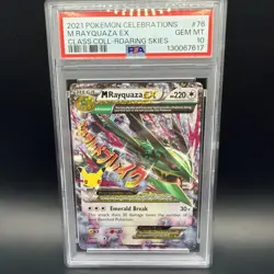 Pokemon TCG Rayquaza EX Celebrations Holo Ultra Rare Card 76/108 PSA 10 GEM MT - Image 1