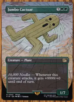 MTG Jumbo Cactuar BORDERLESS Magic The Gathering Final Fantasy NM/Mint - Image 1
