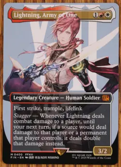 MTG Lightning Army of One BORDERLESS Magic The Gathering Final Fantasy NM/Mint - Image 1