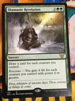 C5304 MAGIC MTG KAMIGAWA NEON DYNASTY COMMANDER SHAMANIC REVELATION #129 NM - Image 1