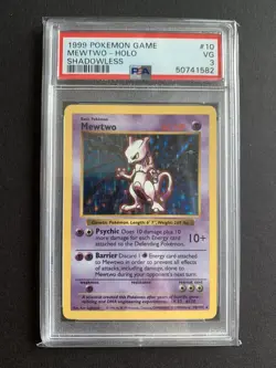 Pokemon Mewtwo Base Set Holo Unlimited 10/102 Shadowless PSA 3 (50741582) - Image 1