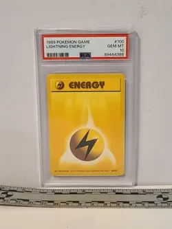 1999 POKEMON GAME #100 LIGHTNING ENERGY PSA 10 GEM MINT - Image 1