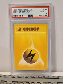 1999 POKEMON GAME #100 LIGHTNING ENERGY PSA 10 GEM MINT - Image 2