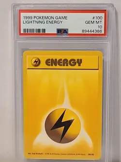 1999 POKEMON GAME #100 LIGHTNING ENERGY PSA 10 GEM MINT - Image 4