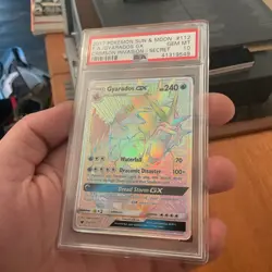 2017 Pokemon Crimson Invasion Gyarados GX 112/111 Rainbow Secret PSA 10 GEM - Image 1