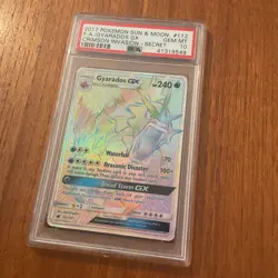 2017 Pokemon Crimson Invasion Gyarados GX 112/111 Rainbow Secret PSA 10 GEM - Image 3