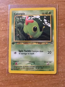 2001 Pokemon Neo Discovery 53/75 Caterpie 1st Edition LP - Image 1