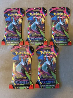Pokemon Phantasmal Flames (5 Packs) Factory Sealed Booster Packs TCG - Image 1