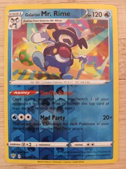 Galarian Mr. Rime 036/189 Reverse Holo Pokemon SWSH03: Darkness Ablaze Near Mint - Image 1