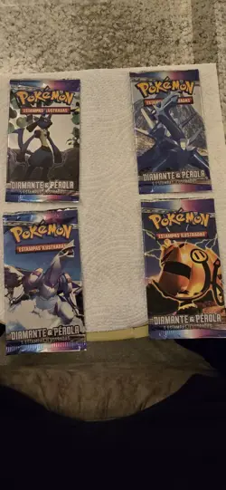 RARE POKEMON DIAMOND AND PEARL ART SET 2007 SEALED X4 BOOSTER PACKS *PORTUGUESE* - Image 1