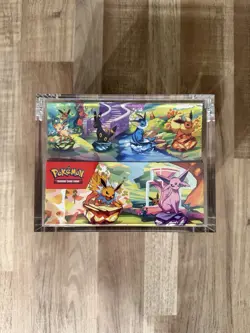 Pokemon Prismatic Evolutions Mini Tin Display Box WITH ACRYLIC CASE!! - Image 1