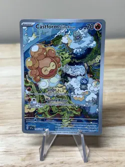 Pokemon Castform Sunny Form Illustration Rare SV08: Surging Sparks 195/191 NM - Image 1