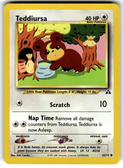 Neo Discovery Pokemon TCG Teddiursa 65/75 - Image 1