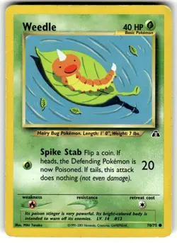 Pokemon TCG Pokemon Weedle 70/75 MP Common Regular - Image 1