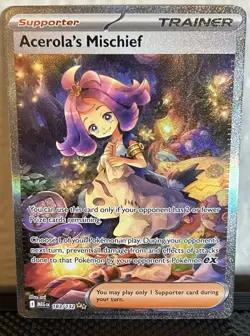 Acerola’s Mischief SIR #183/132 Mega Evolution Secret Rare TCG Card NM pokemon - Image 1