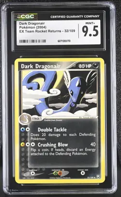 CGC 9.5 MINT+ Dark Dragonair 2004 EX Team Rocket Returns 32/109 Pokemon Card - Image 1