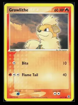 Growlithe 64/112 Common EX FireRed & LeafGreen Pokemon Card - Image 1