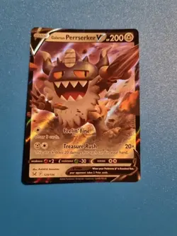 Pokemon TCG Galarian Perrserker v Lost Origin Holo Card 129/196 Rare - Image 1