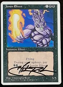MTG Signed Christopher Rush Junun Efreet 4th Edition 1994 Magic Card - Image 1