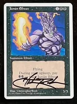 MTG Signed Christopher Rush Junun Efreet 4th Edition 1994 Magic Card - Image 2