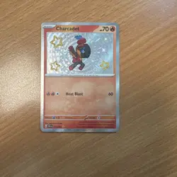 Pokemon TCG Charcadet Scarlet Violet: Paldean Fates 114/091 Holo Shiny Rare - Image 1