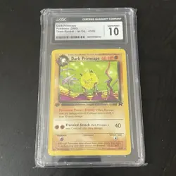 Dark Primeape Team Rocket 1st Edition 43/82 Pokemon CGC 10 Gem Mint WOTC LOC - Image 1