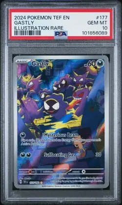 PSA 10 Gastly Illustration Rare 177/162 - 2024 Pokemon Sv05: Temporal Forces - Image 1