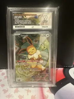 Eevee SVP 173 Pokemon Center Stamped Promo - Graded Ace 9 - Prismatic Evolutions - Image 1